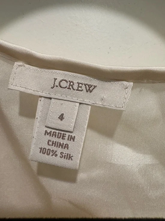 J.Crew ivory white ruffle-trimmed tank top silk 100% size s - Picture 2 of 6